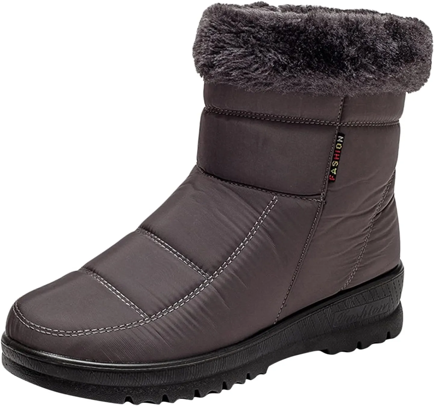 Slip on Winter Boots for Women Cute Womens Winter Boots Size 12 Wide Width Women Winter Boots Waterproof Cold Weather Women's Black Winter Boots with Wedge Heel Botas Impermeables Para Invierno Mujer