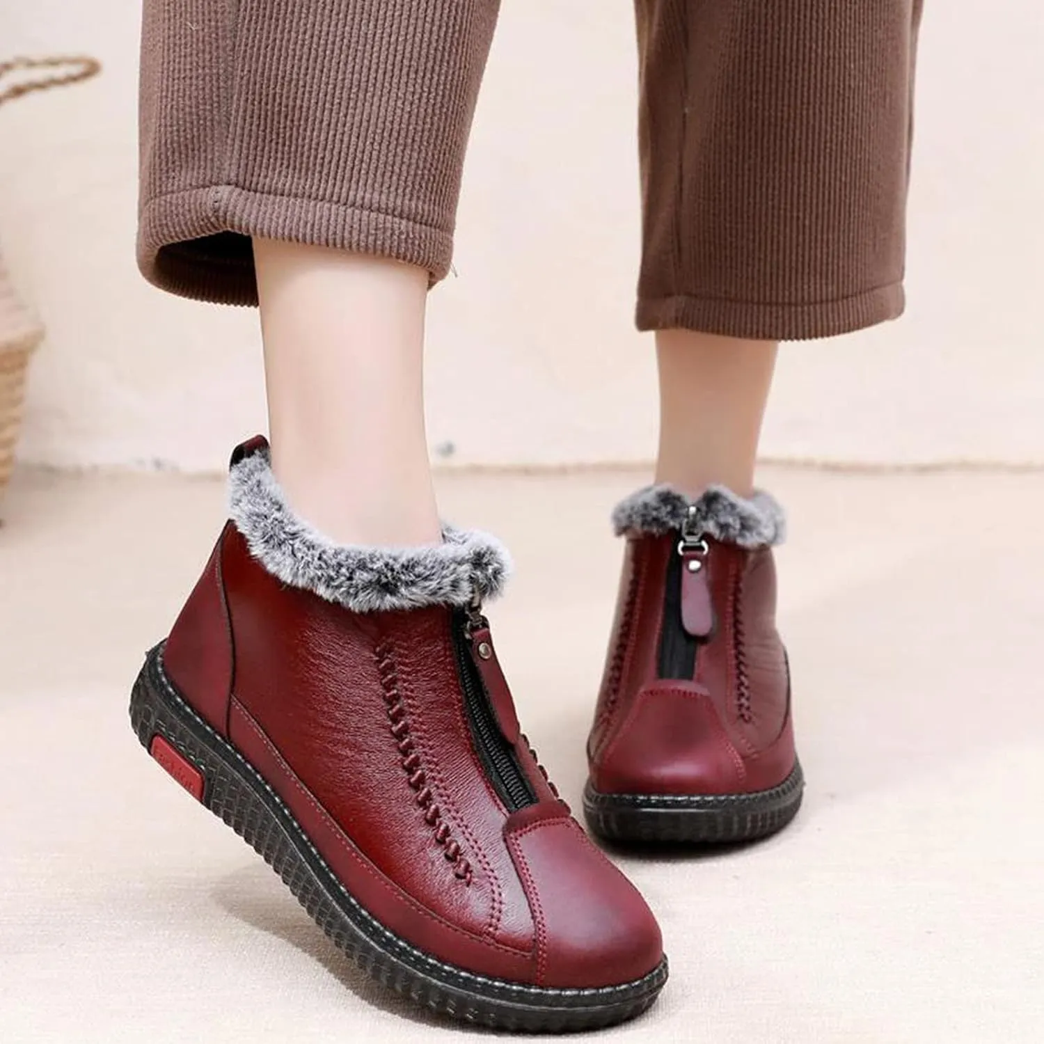 Slip on Winter Boots for Women Wide Width Winter Boots Waterproof Women Wide Winter Boots for Women Waterproof Wide Feet Boots for Snowshoeing Botas De Nieve Invierno De Mujeres CModo & CLido