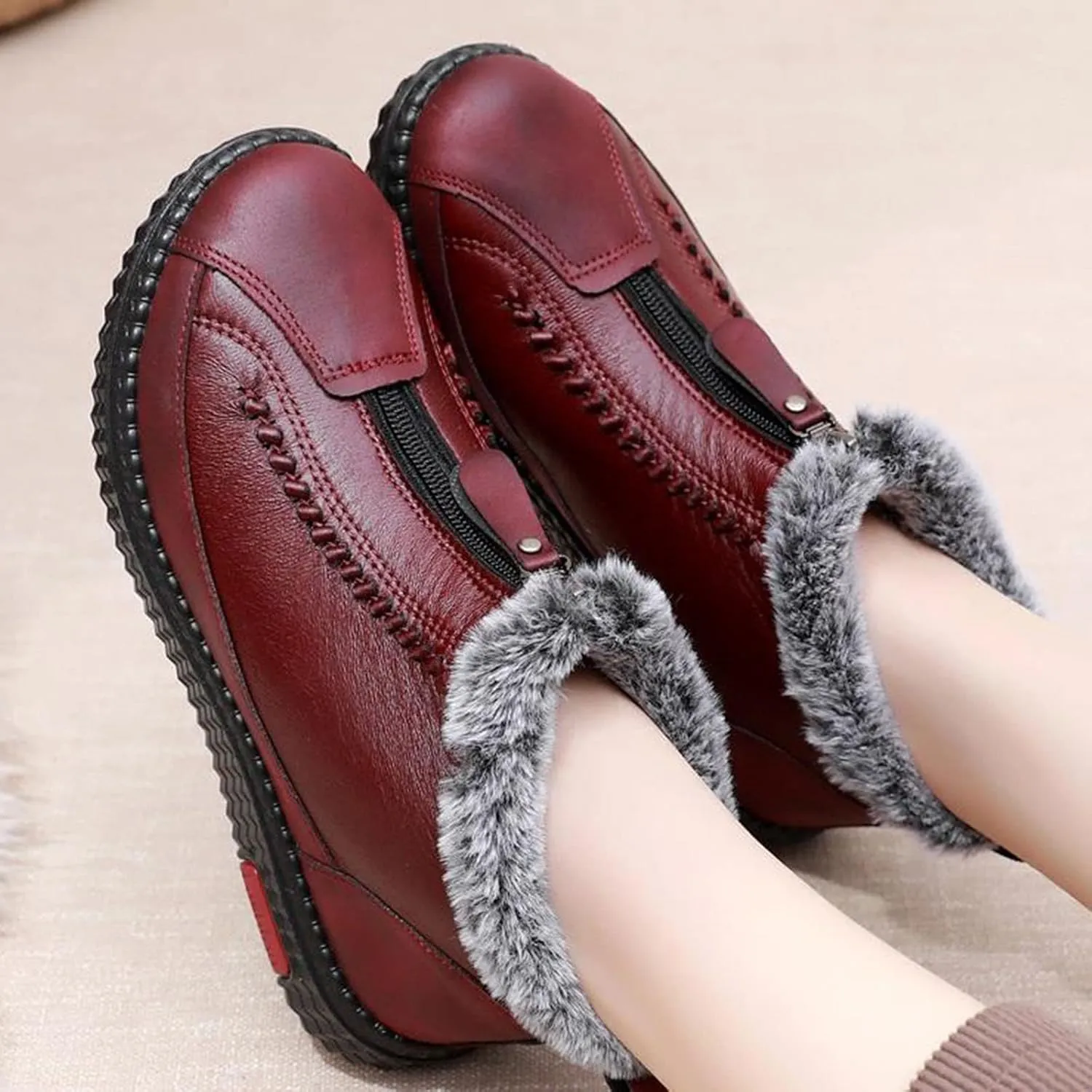 Slip on Winter Boots for Women Wide Width Winter Boots Waterproof Women Wide Winter Boots for Women Waterproof Wide Feet Boots for Snowshoeing Botas De Nieve Invierno De Mujeres CModo & CLido