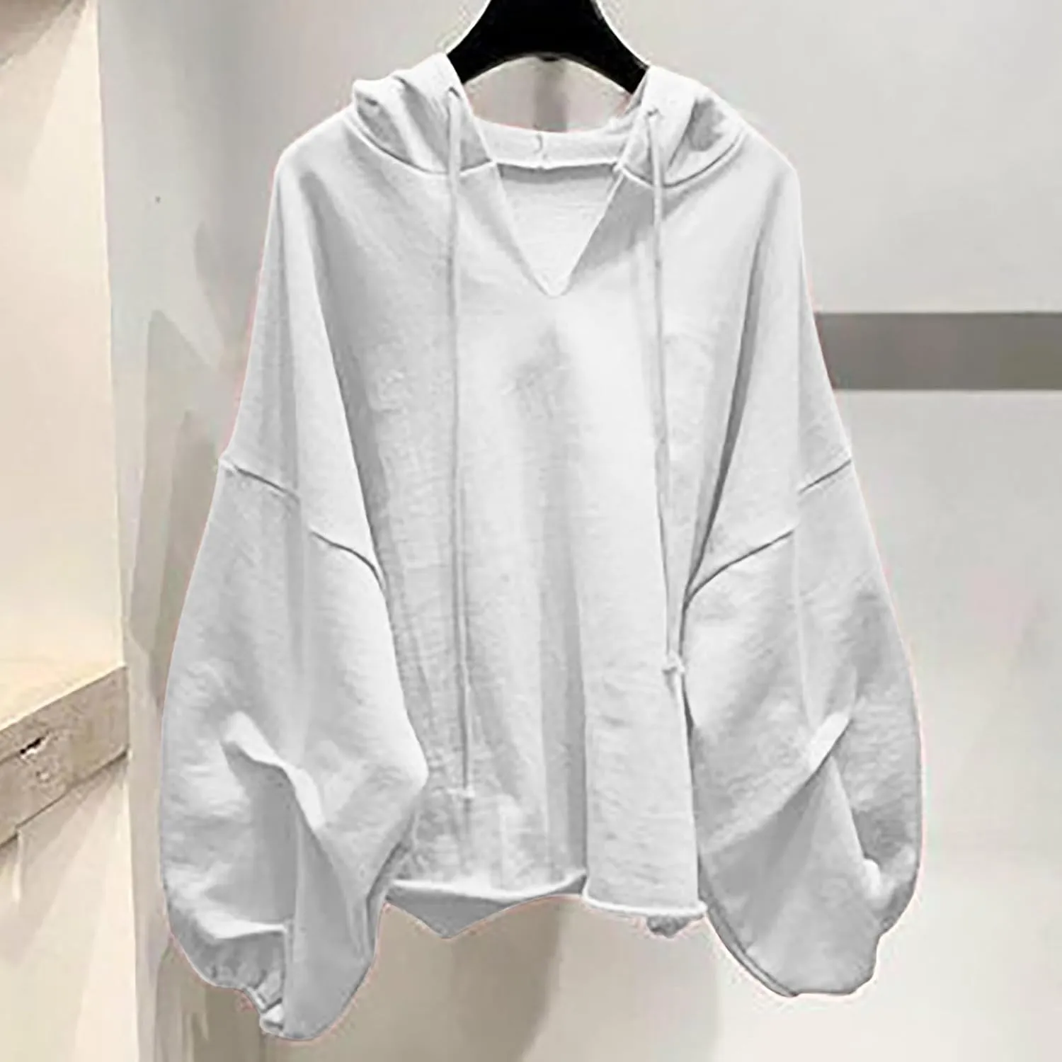 Slouchy Oversized Hoodie for Women Drop Shoulder Lantern Sleeve Baggy Sweatshirts Teen Girls Y2K Fashion Pullover