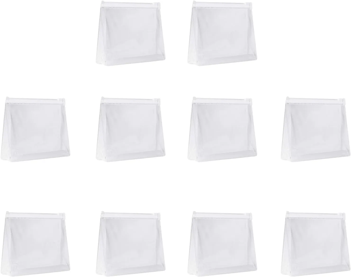 Small Clear Cosmetic Bag with Zipper,(5.9X1.38X5.1inch) Plastic Zipper Bags,Mini Clear Pouch for Toiletries and Gifting(10 Pack)