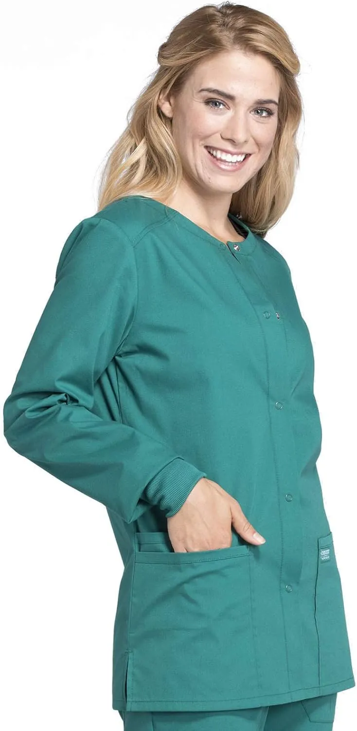 Snap Front Scrub Jackets for Women, Workwear Professionals Soft Stretch WW340