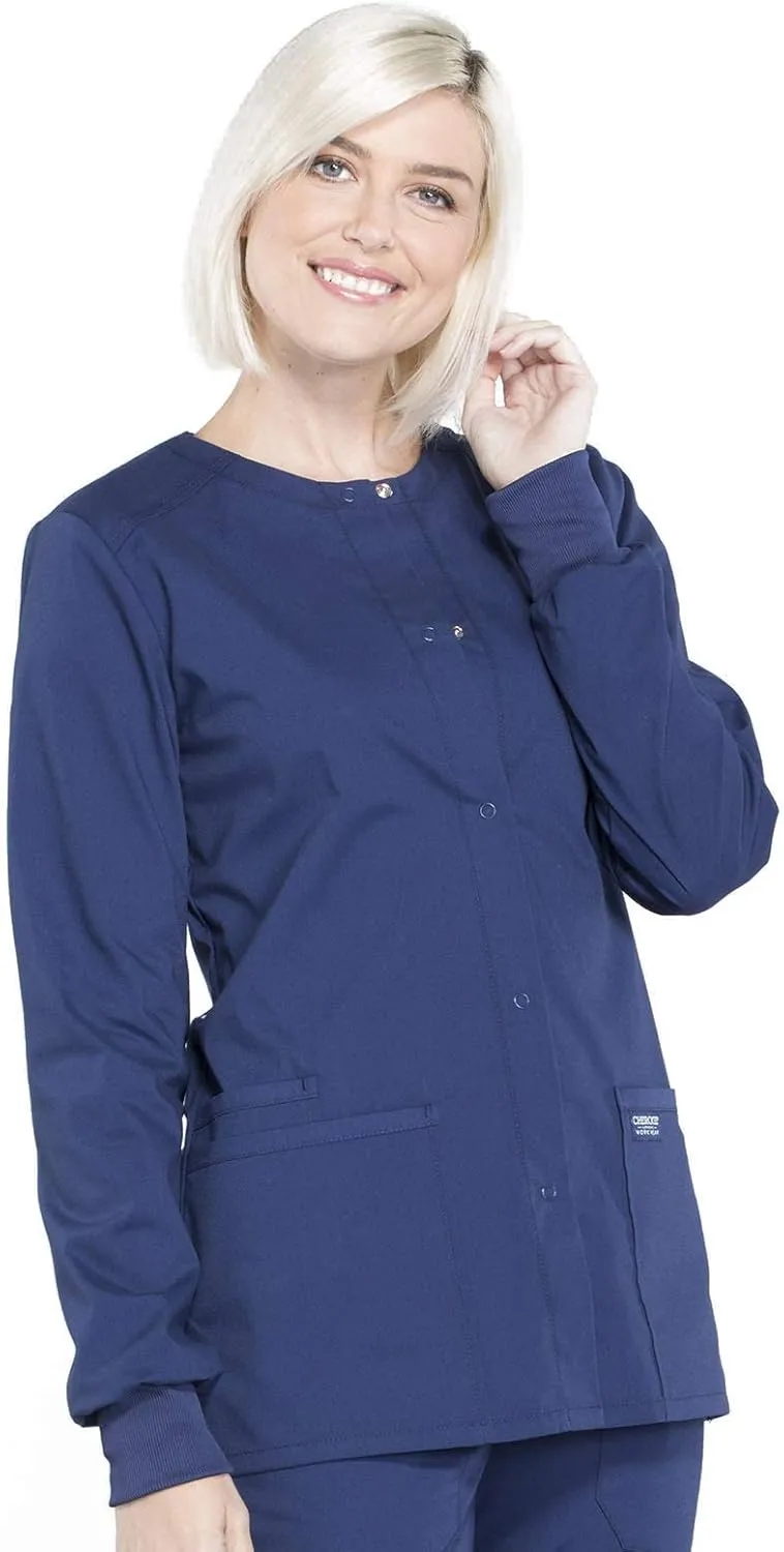 Snap Front Scrub Jackets for Women, Workwear Professionals Soft Stretch WW340