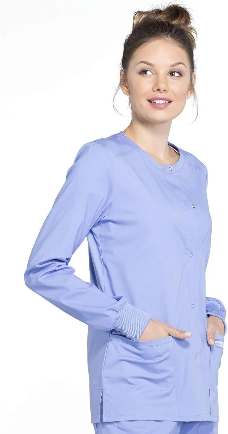 Snap Front Scrub Jackets for Women, Workwear Professionals Soft Stretch WW340