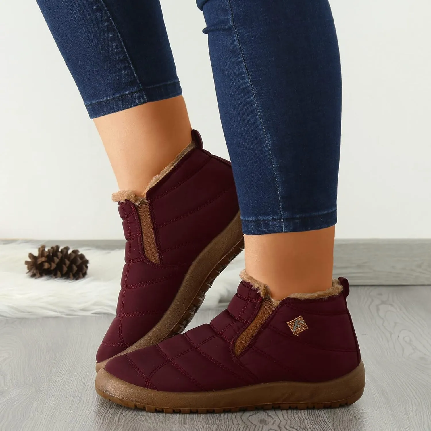 Snow Boot for Women Size 6 Snowboard Boots Womens 9.5 White Warm Winter Boots Women Wide Extra Wide Calf Winter Boots for Women Botas Para Nieve Mujer