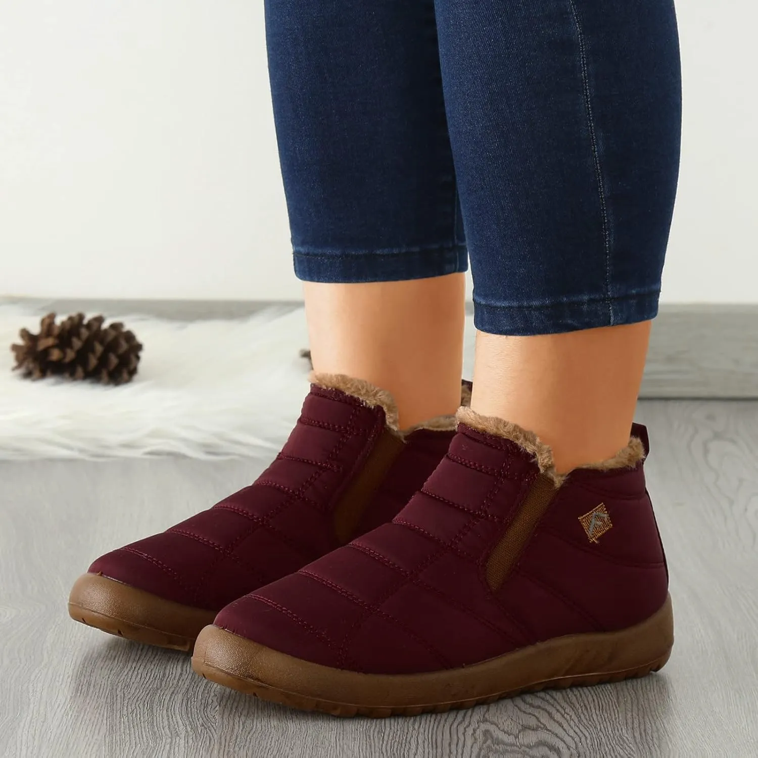 Snow Boot for Women Size 6 Snowboard Boots Womens 9.5 White Warm Winter Boots Women Wide Extra Wide Calf Winter Boots for Women Botas Para Nieve Mujer