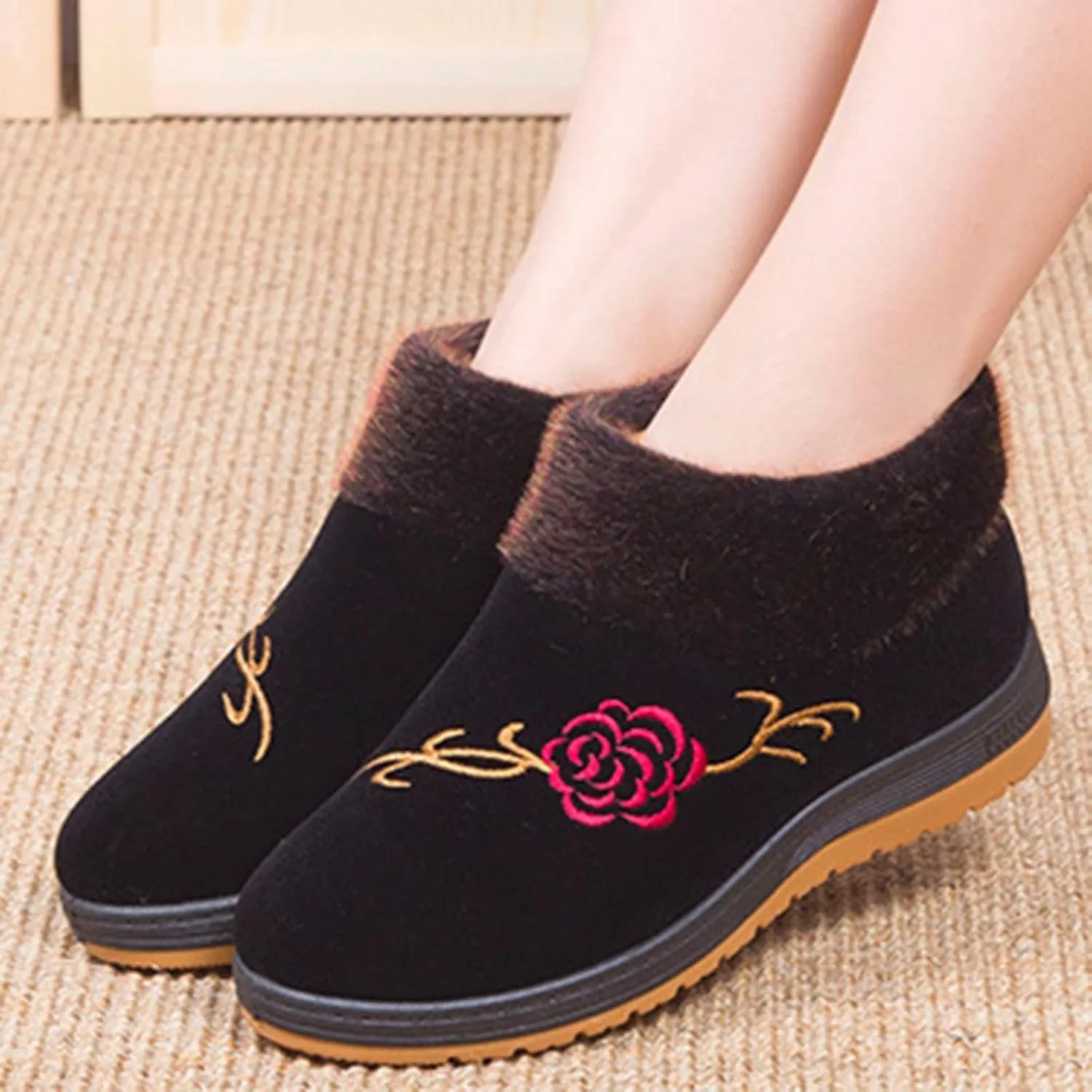 Snow Boots for Women Womens Waterproof Winter Boots Size 8 Fur Lined Winter Boots for Women Mid Calf Winter Boots for Women Low Heel Women Winter Wide Width Boot