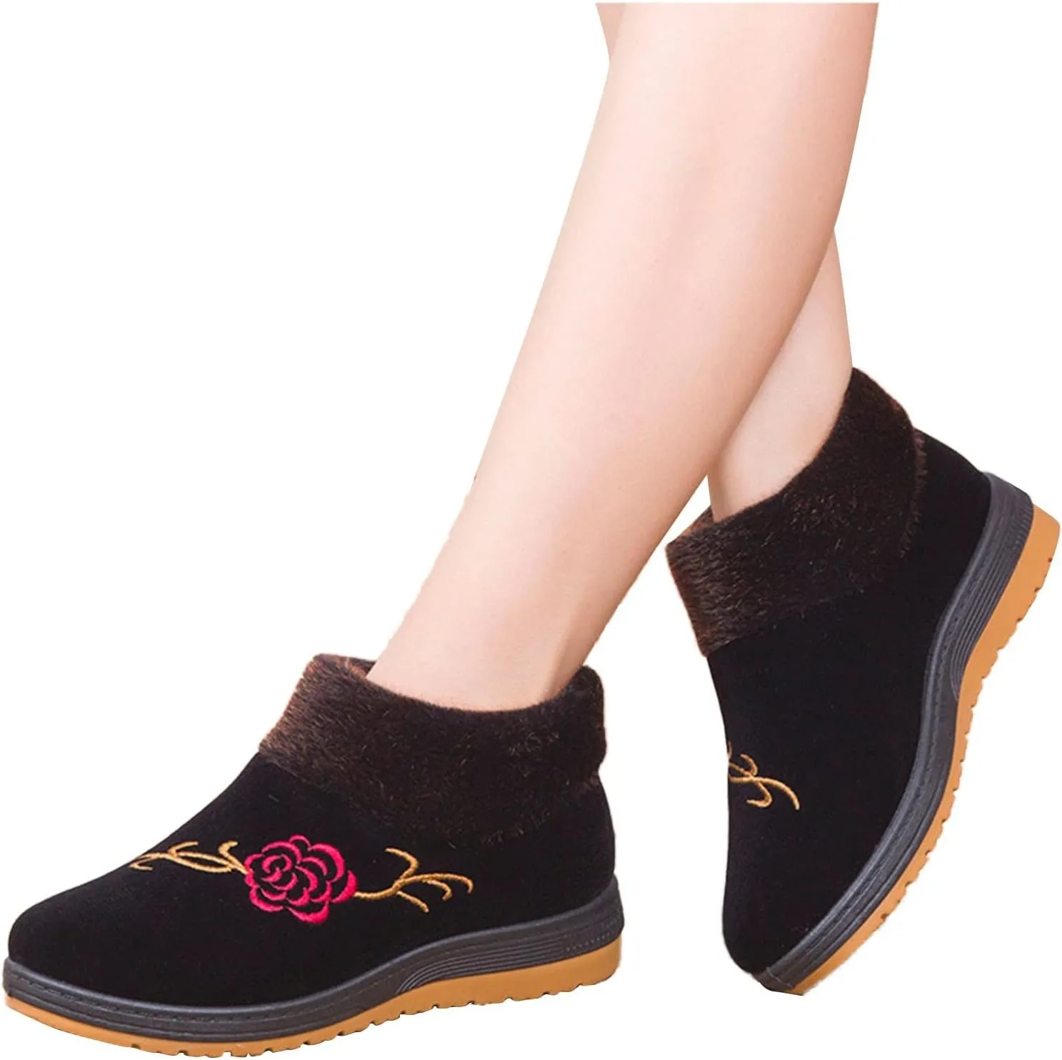 Snow Boots for Women Womens Waterproof Winter Boots Size 8 Fur Lined Winter Boots for Women Mid Calf Winter Boots for Women Low Heel Women Winter Wide Width Boot