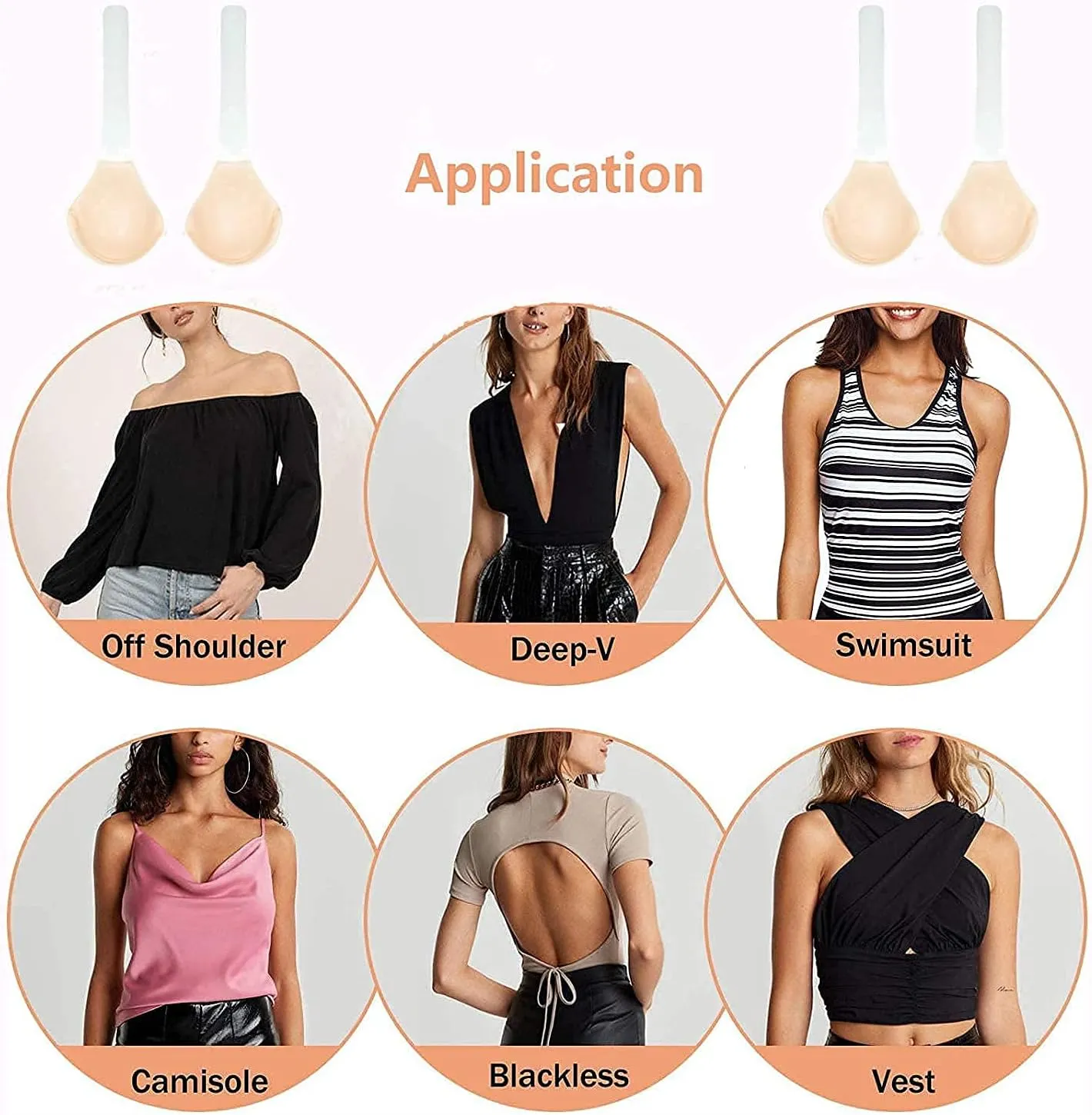 Sticky Bra, Invisible Conceal Lift Bra, Adhesive Conceal Silicone Tape with Strap