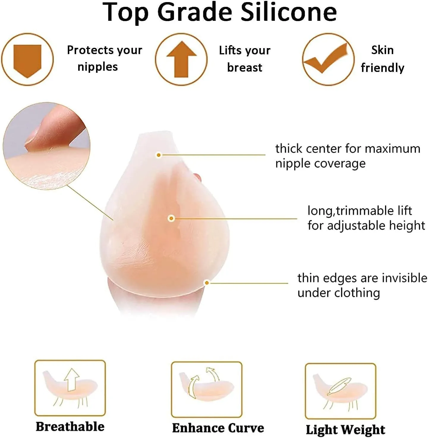 Sticky Bra, Invisible Conceal Lift Bra, Adhesive Conceal Silicone Tape with Strap