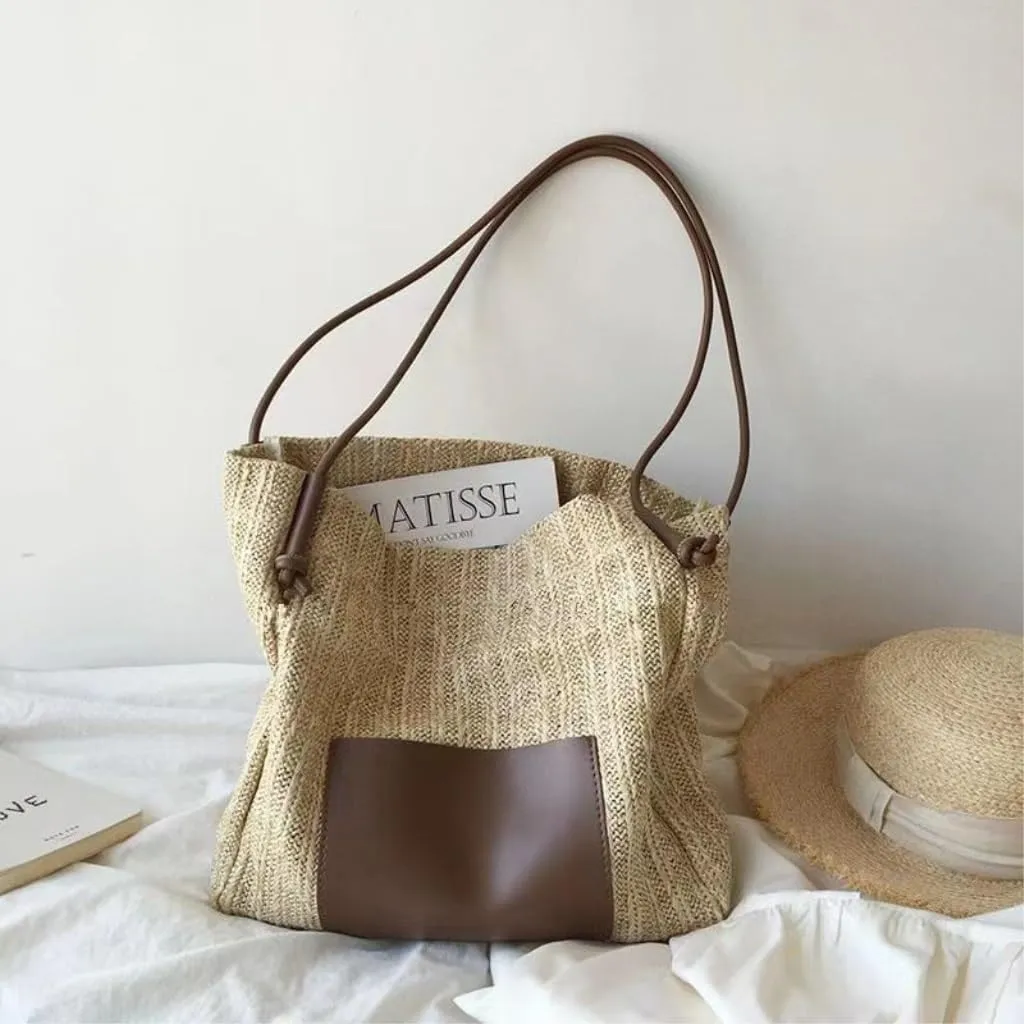 Straw Bag Vintage Woven Tote Bag Straw Bag Shoulder Bag Shopping Bag Beach Bag Mother And Child Bag Straw Bags