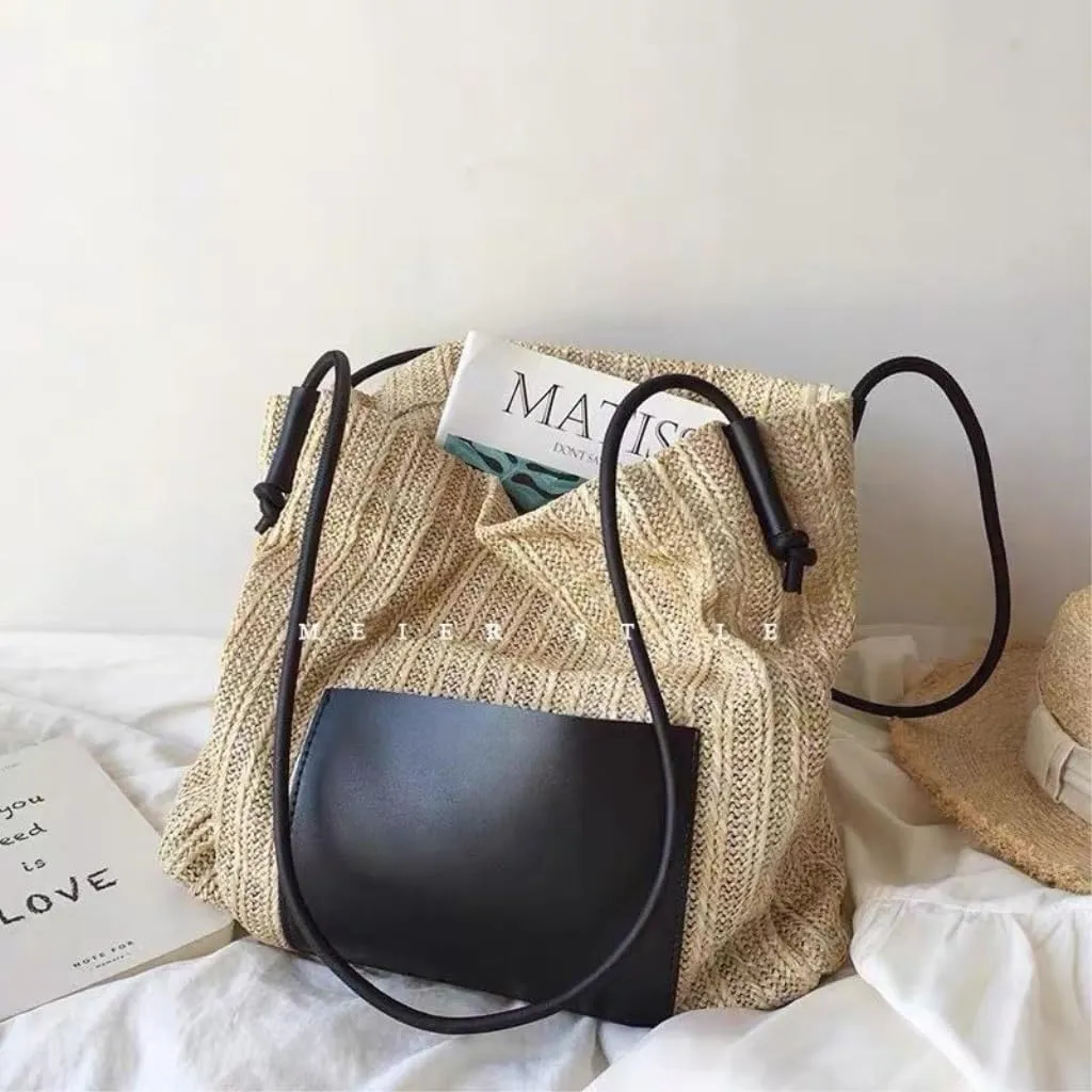 Straw Bag Vintage Woven Tote Bag Straw Bag Shoulder Bag Shopping Bag Beach Bag Mother And Child Bag Straw Bags