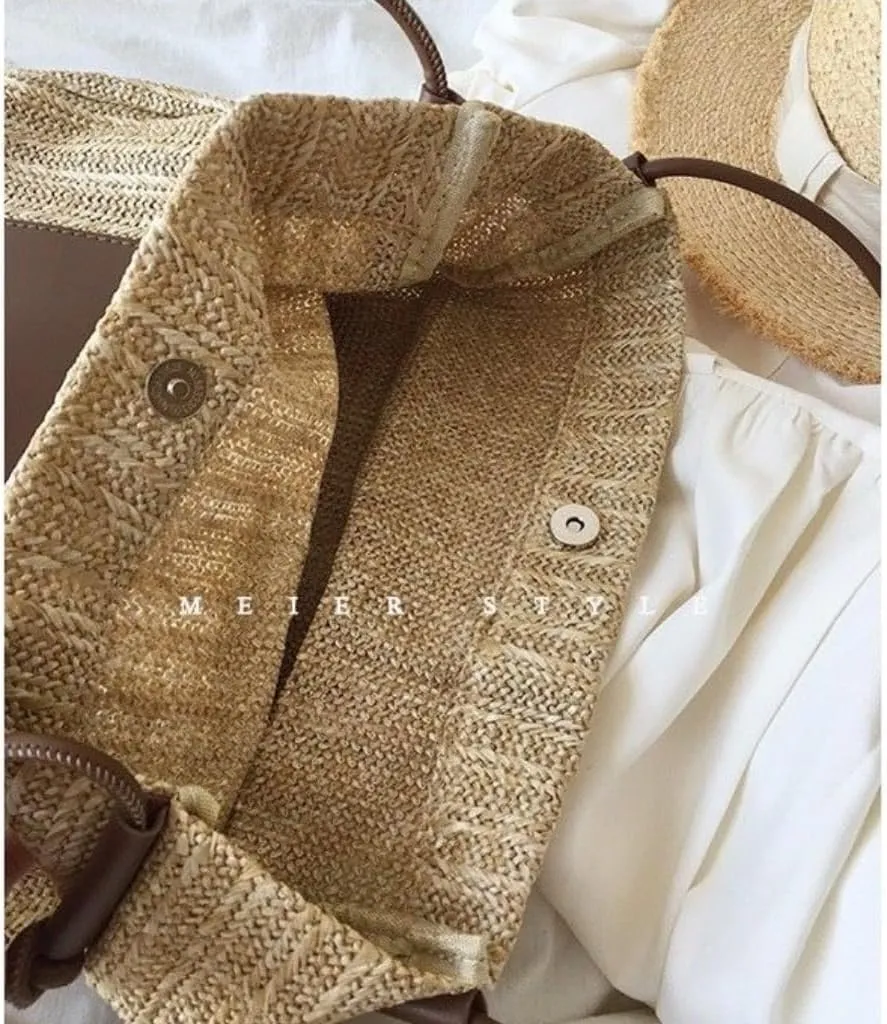 Straw Bag Vintage Woven Tote Bag Straw Bag Shoulder Bag Shopping Bag Beach Bag Mother And Child Bag Straw Bags