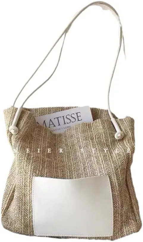 Straw Bag Vintage Woven Tote Bag Straw Bag Shoulder Bag Shopping Bag Beach Bag Mother And Child Bag Straw Bags