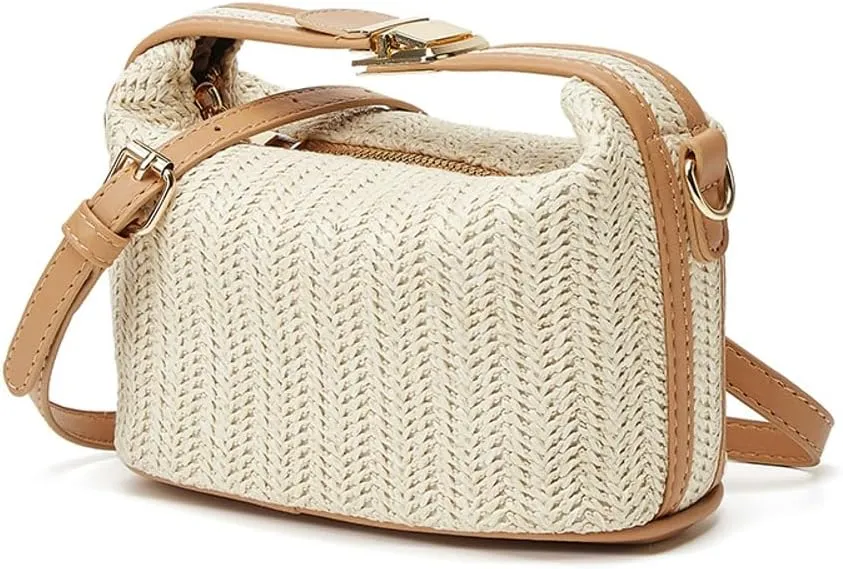 Straw Purse for Women Summer Purses Small Beach Crossbody Bag Vacation Woven Top Handle Satchel Handbag 2025