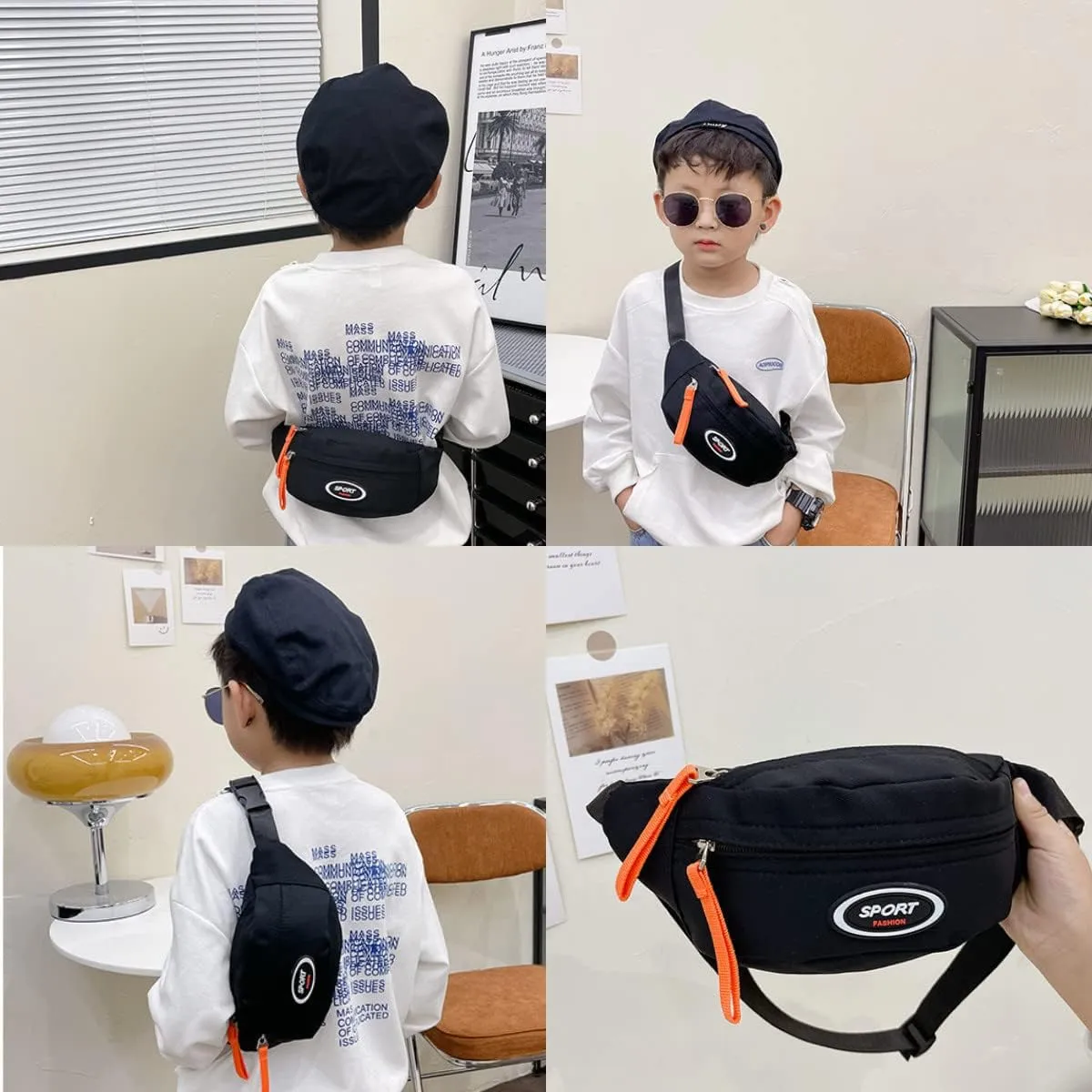 Suillty Waist Bag for Kids,Small Fanny Pack for Little Boy Girls,Fashion Buckle Bum Bag Lightweight Chest Bag for Children Outdoor Sport Running,Camping,Trip