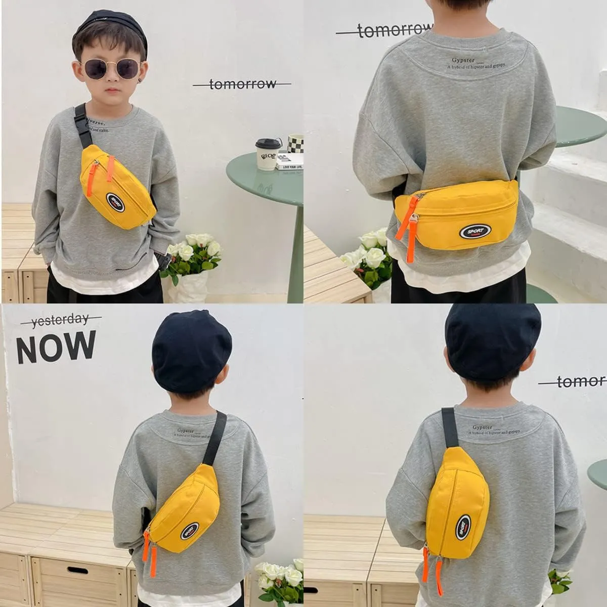 Suillty Waist Bag for Kids,Small Fanny Pack for Little Boy Girls,Fashion Buckle Bum Bag Lightweight Chest Bag for Children Outdoor Sport Running,Camping,Trip