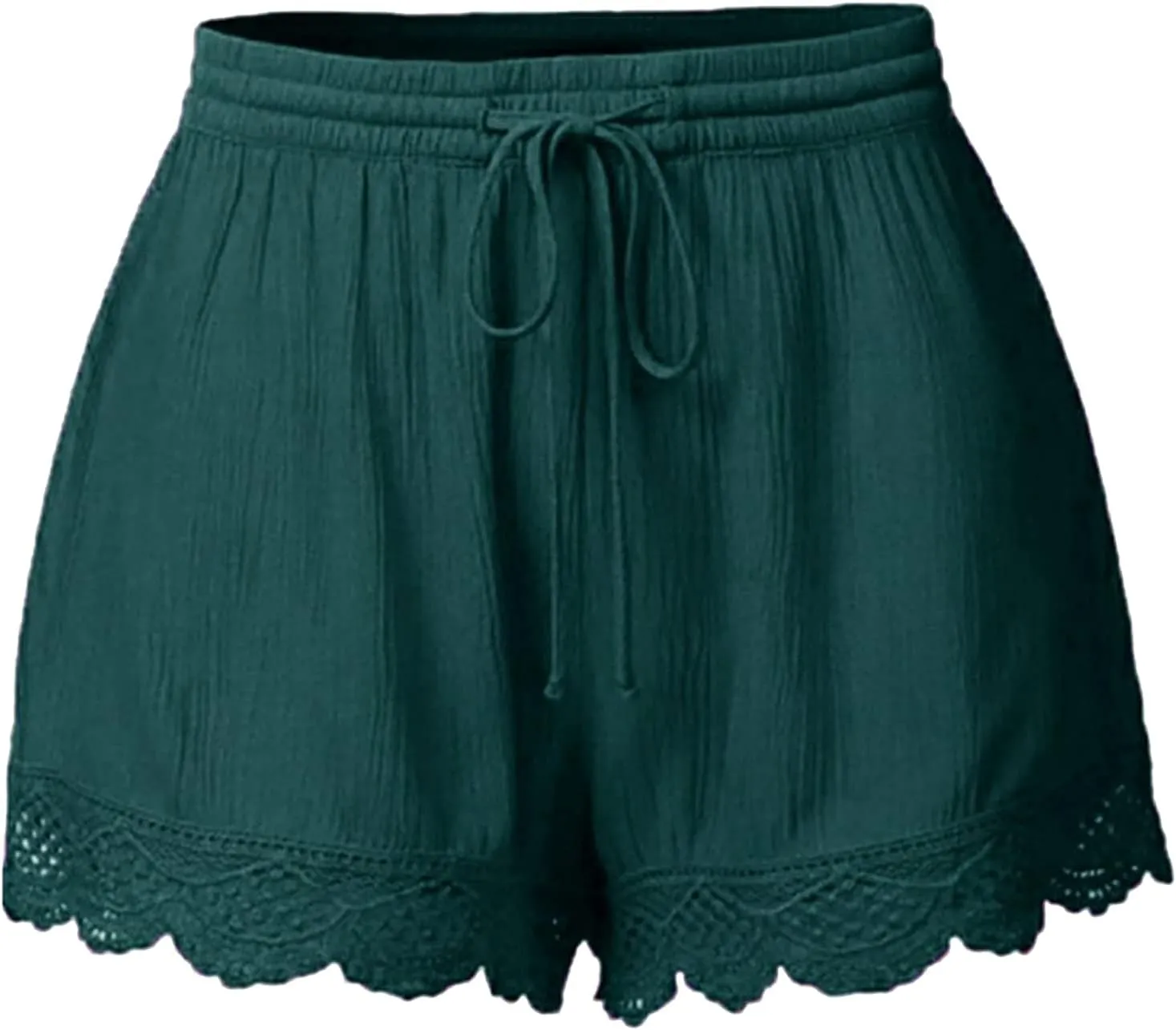 Summer Shorts for Women 2024 Elastic High Waist Shorts Lace Trim Casual Quick Dry Athletic Shorts Homewear Short Pants