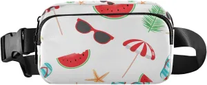 Summer Sunglasses Fanny Pack for Women Men Crossbody Belt Bag Fashion Waist Packs Purse with Adjustable Strap Bumbags for Running Hiking Cycling