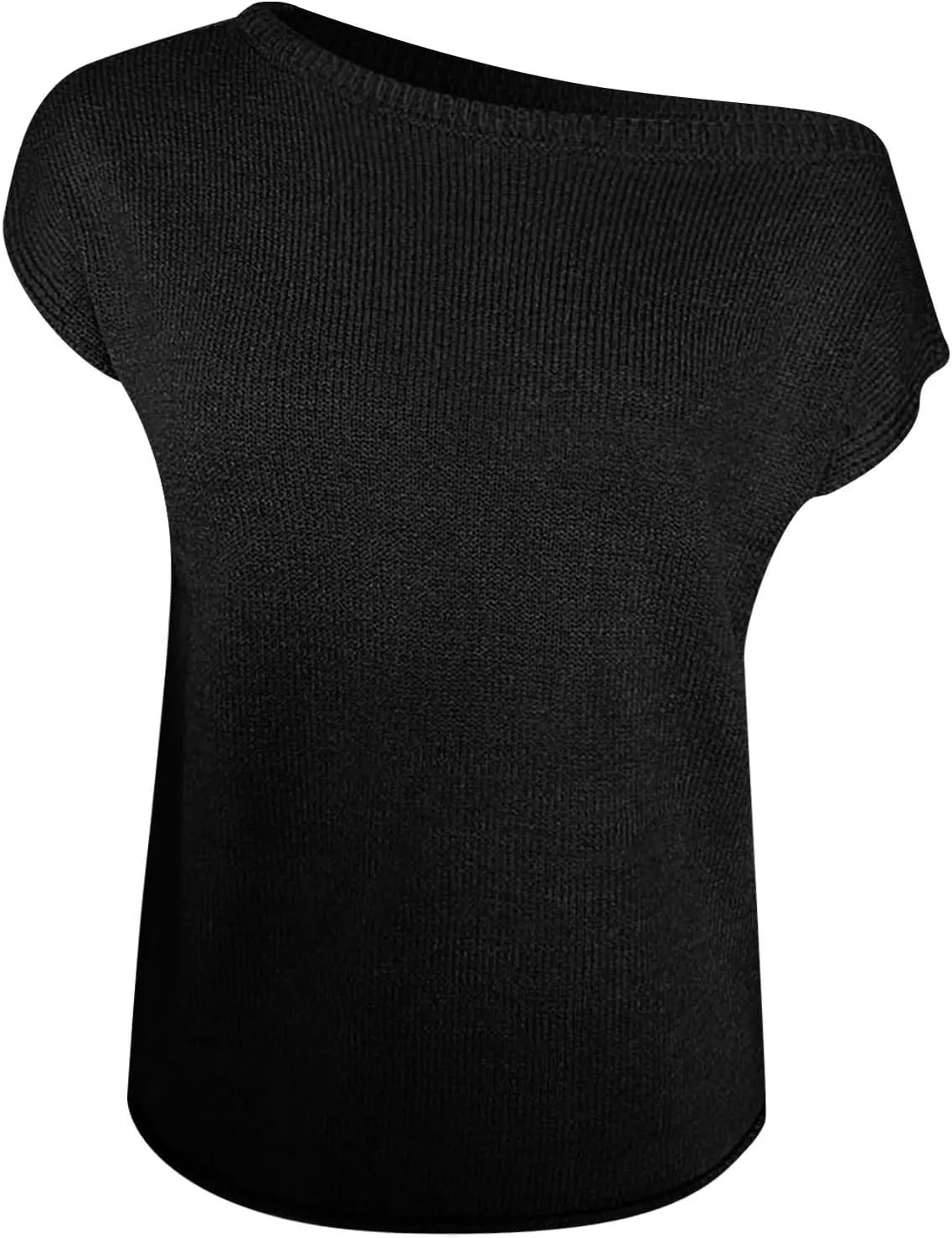 Summer Sweaters for Women Lightweight Off The Shoulder Sweater Short Sleeve Casual Oversized Knit Tops Clothes