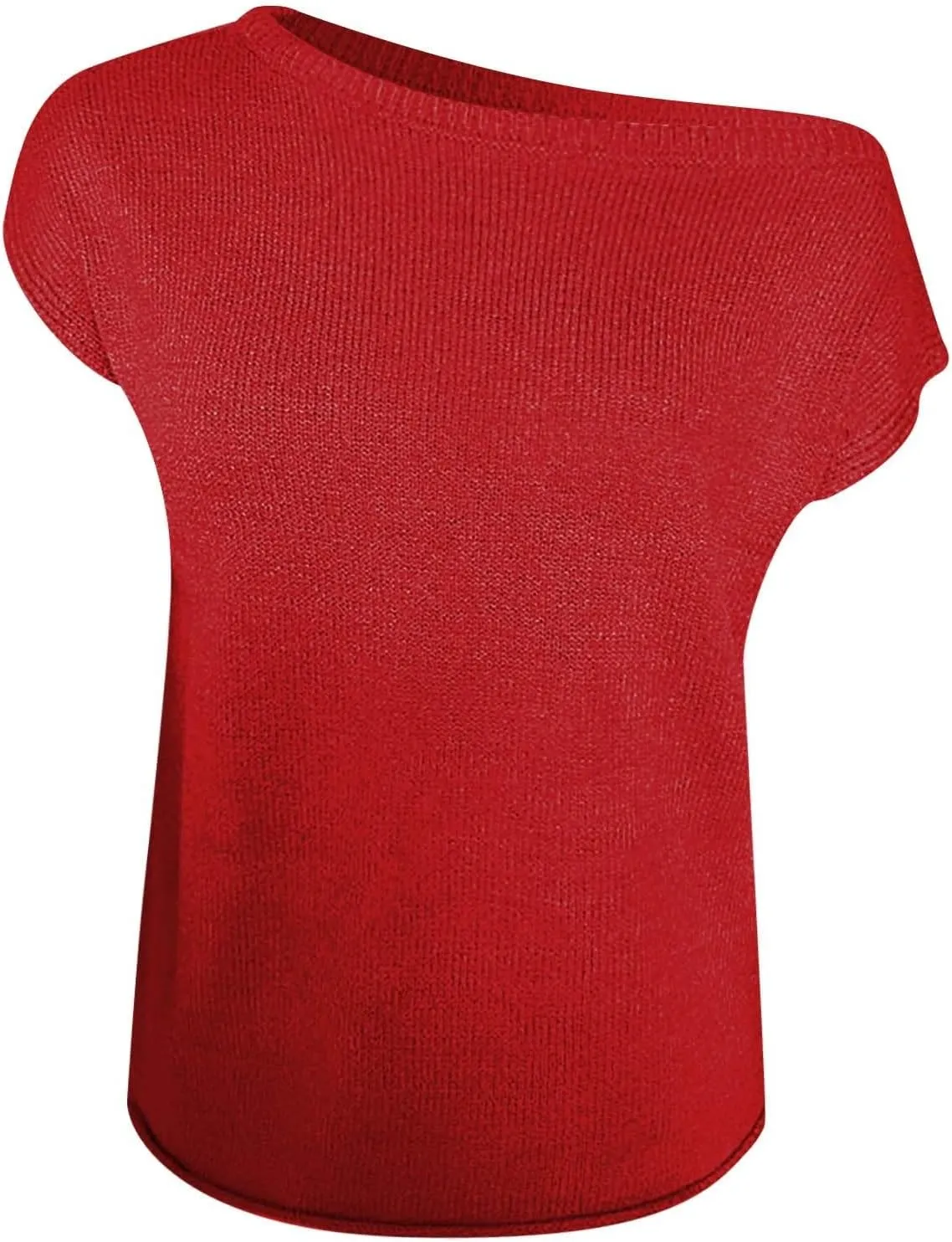 Summer Sweaters for Women Lightweight Off The Shoulder Sweater Short Sleeve Casual Oversized Knit Tops Clothes
