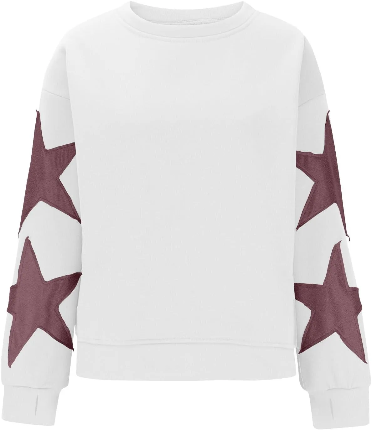 Sweatshirt for Women Fall Fashion Hoodies Oversized Crewneck Long Sleeve Sweatshirt Trendy Star Print Pullover