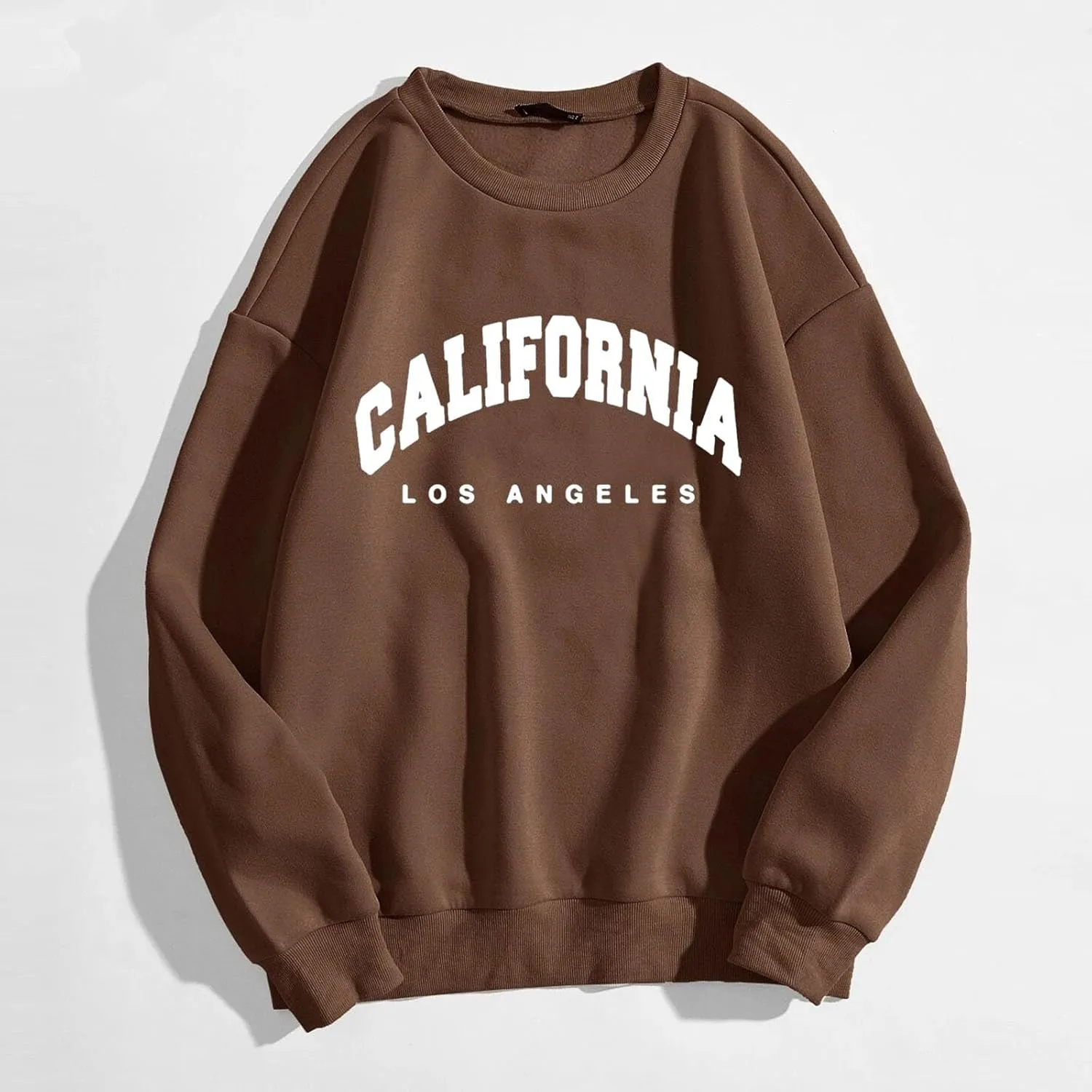 Sweatshirt for Women Graphic California Letter Print Graphic Tee Crew Neck Long Sleeve Cozy Casual Pullover Tops Fall Trendy