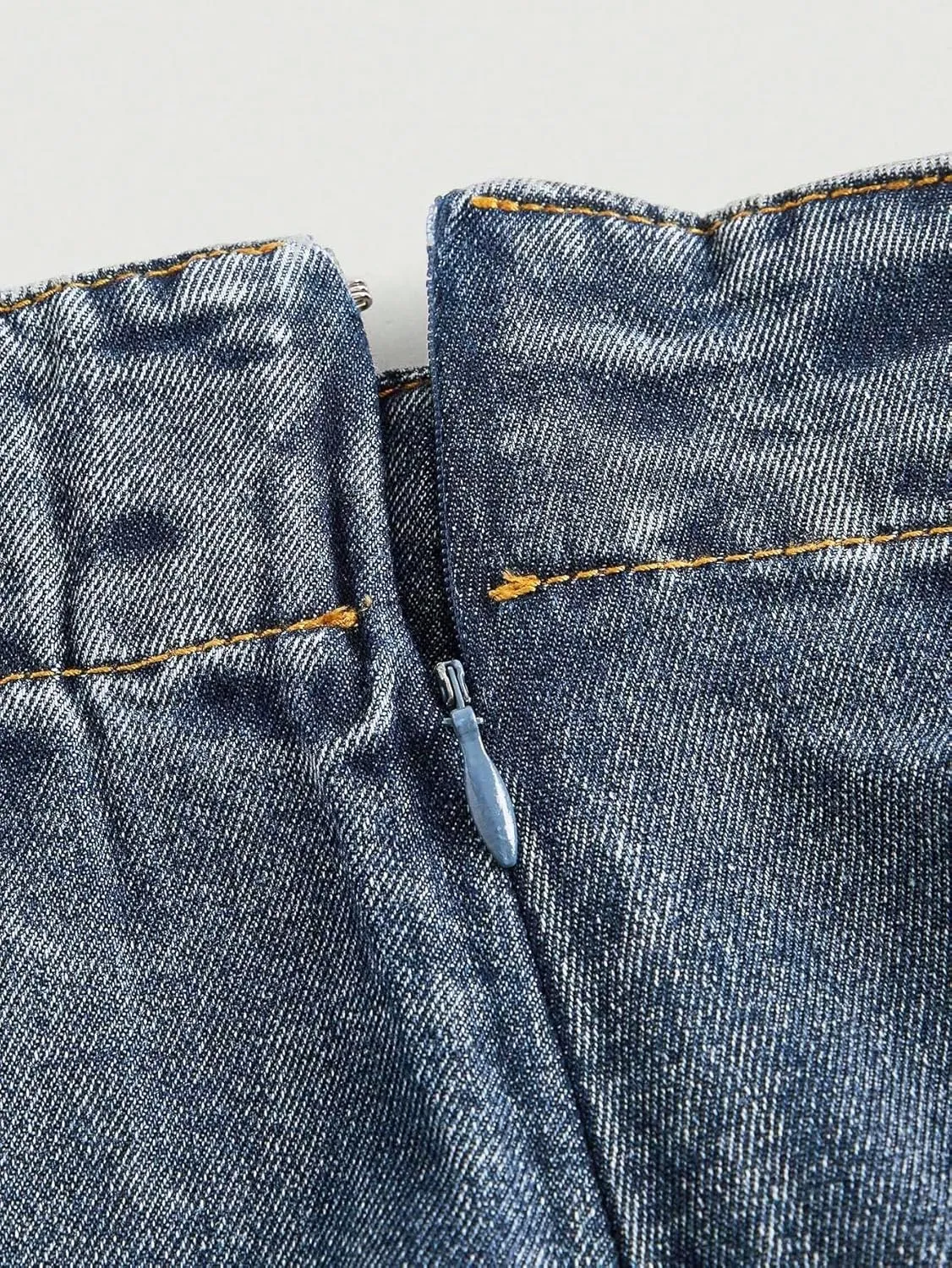 SweatyRocks Women's Casual Ruffle Pleated Denim Skirt Raw Hem Short A Line Jean Skirts