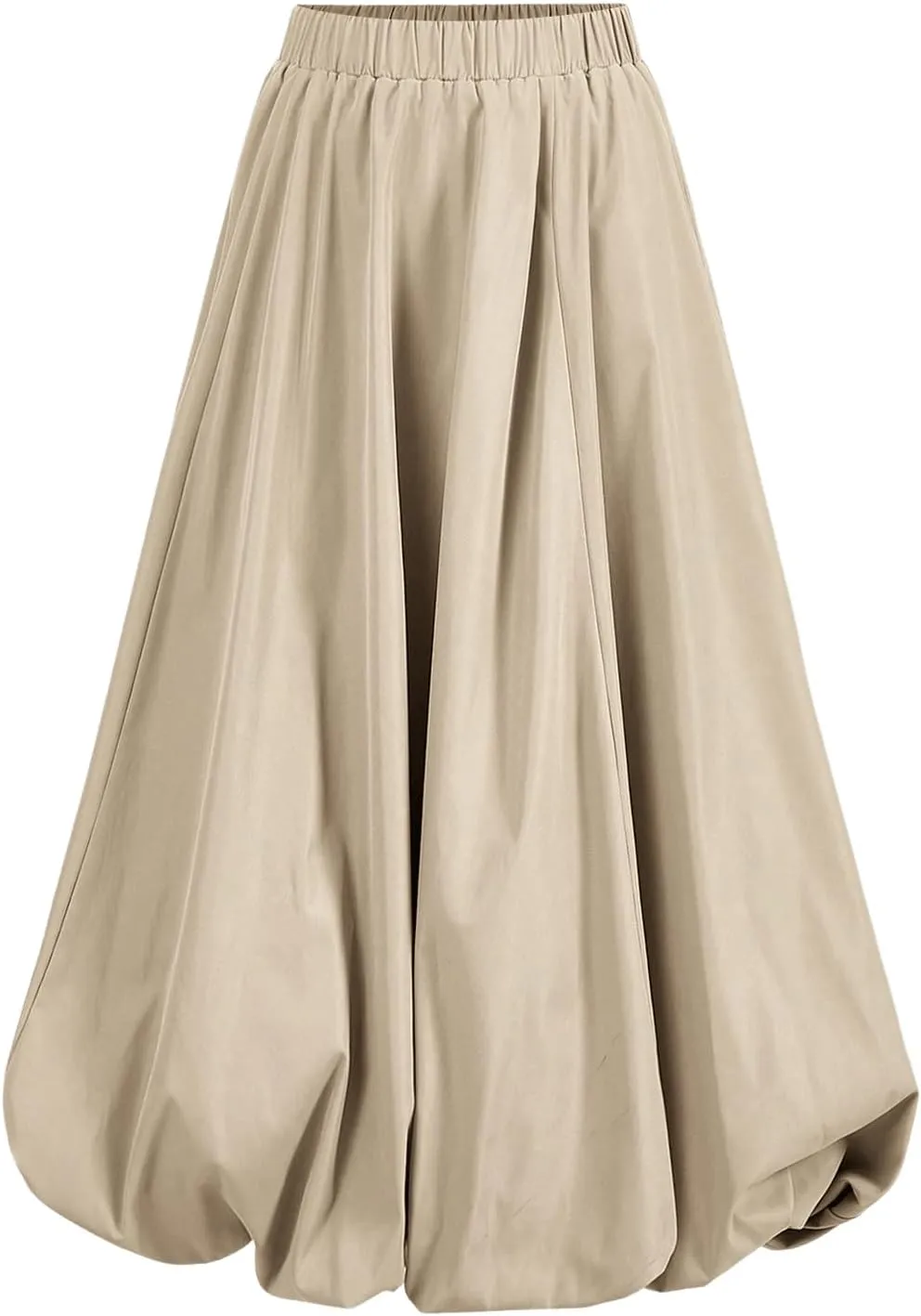 SweatyRocks Women's Y2K Elastic High Waisted Ruffled Maxi Bubble Skirts
