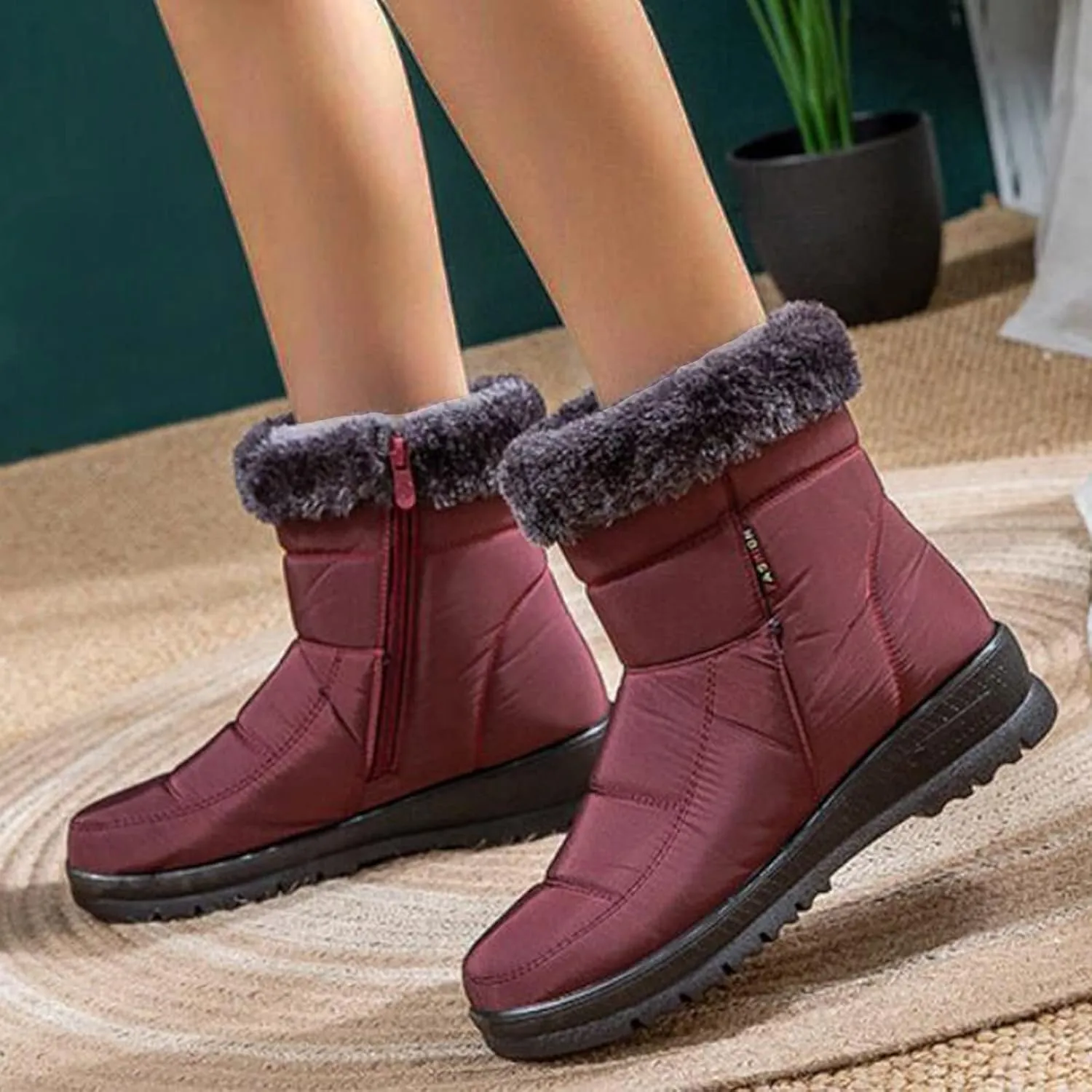 Tall Winter Boots for Women Waterproof Snow Non Slip Snow Boot Women Low Waterproof Snow Boots Women Pull on Fashionable Winter Boots for Women Botas De Trabajo Para Mujer En El Frio