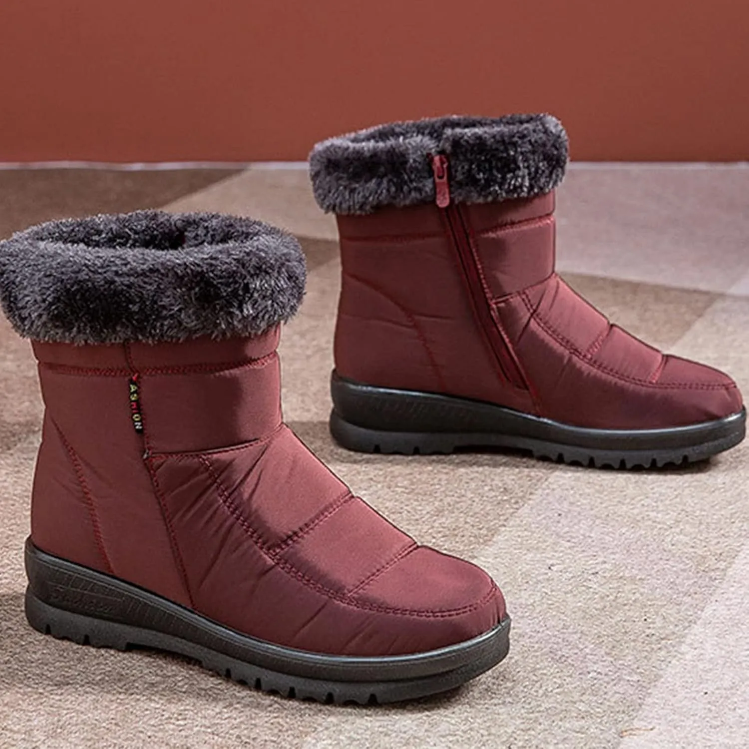 Tall Winter Boots for Women Waterproof Snow Non Slip Snow Boot Women Low Waterproof Snow Boots Women Pull on Fashionable Winter Boots for Women Botas De Trabajo Para Mujer En El Frio
