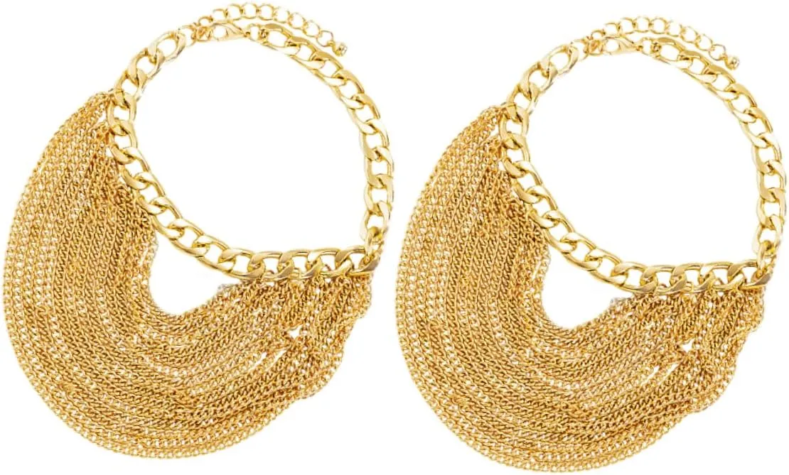 Tassel Anklet for Women Punk Layered Anklet Chain Decorative Anklets Set