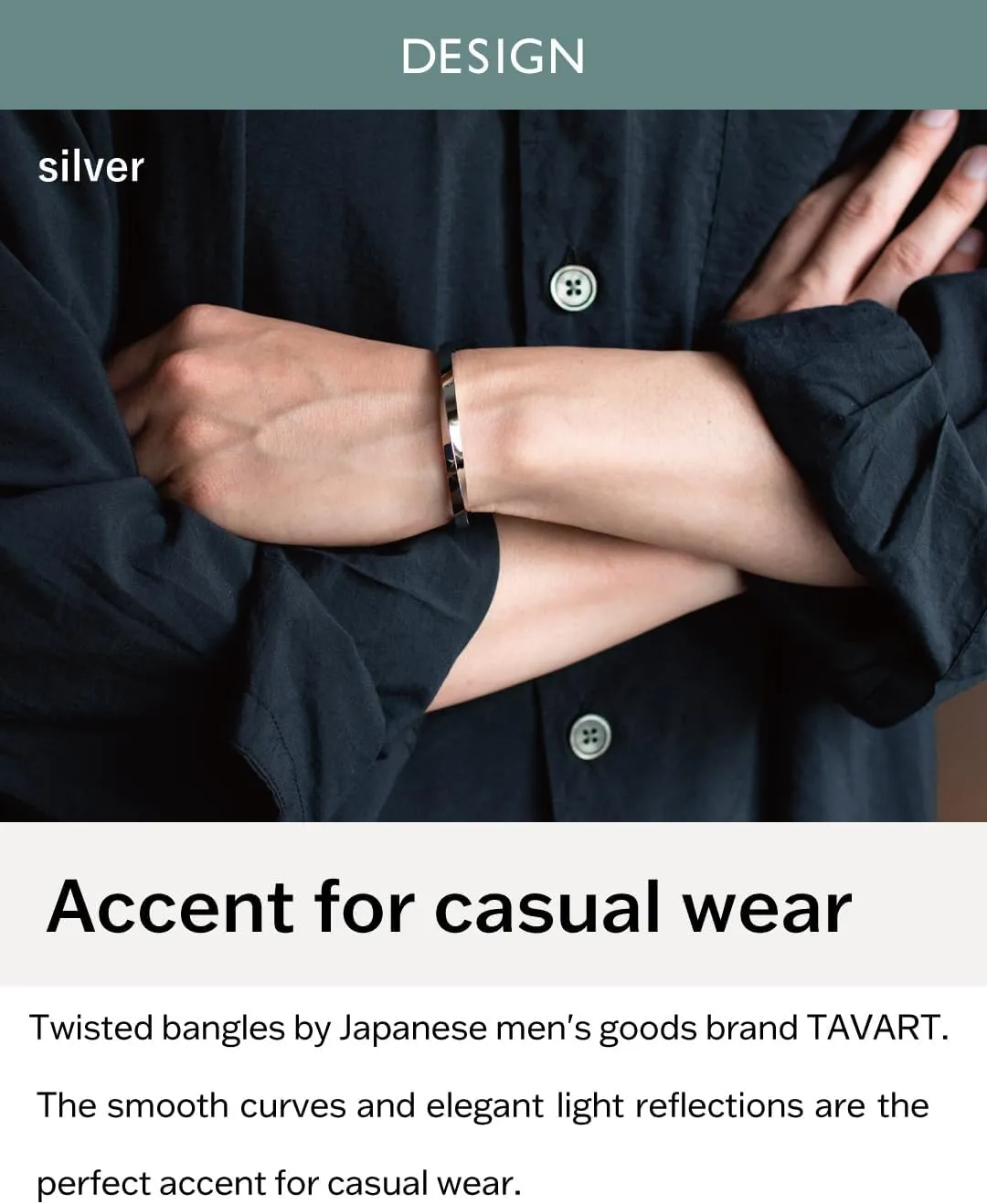 TAVARAT] Cuff Bracelet for men bangle brass twisted Tps-175