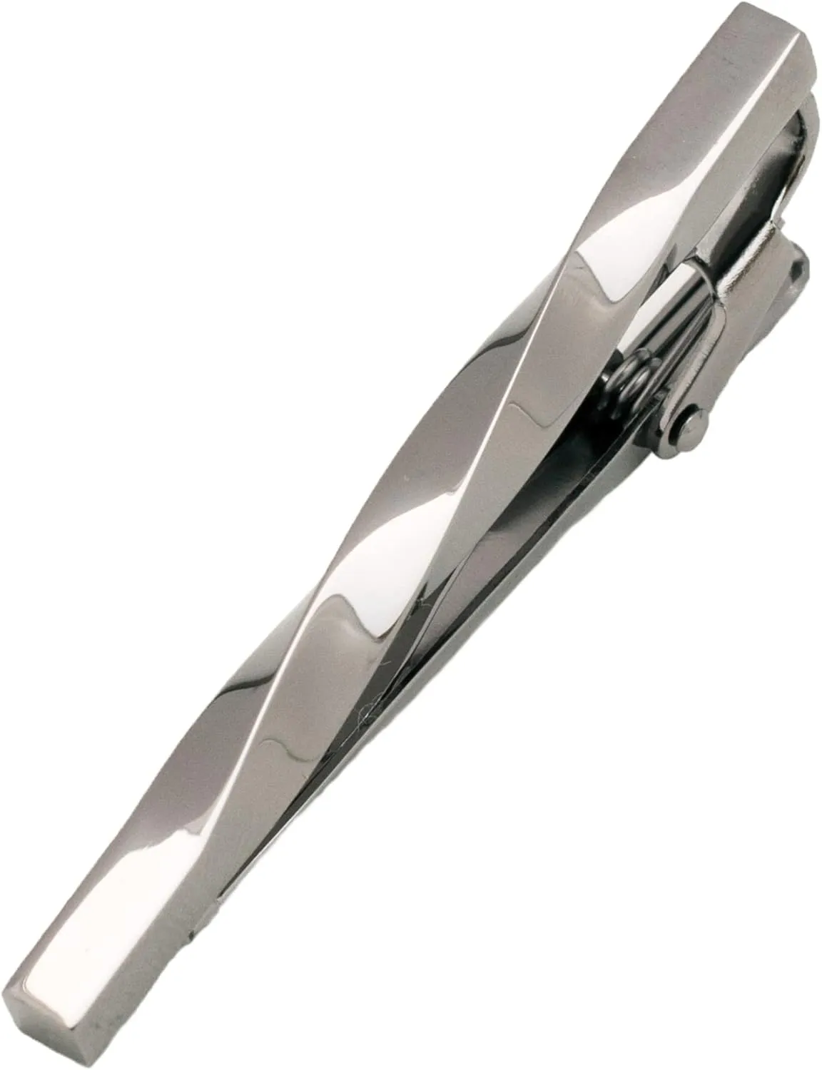 [TAVARAT] Tie Clip Tie Clips for Men twist type Black Silver Tie Bar Tie Pin Tps-077