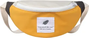 Toddlers Kids Canvas Fanny Pack Adjustable Waist Pack Small Crossbody Purse for Boys Girls