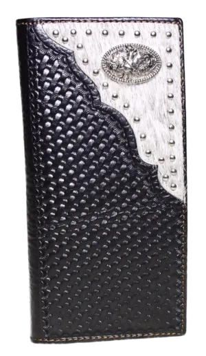 Top Notch Men's Black Bullrider Concho Wallet