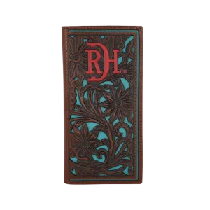 Trenditions Red Dirt Hat Men's Turquoise Inlay Co Rodeo Tooled Wallet