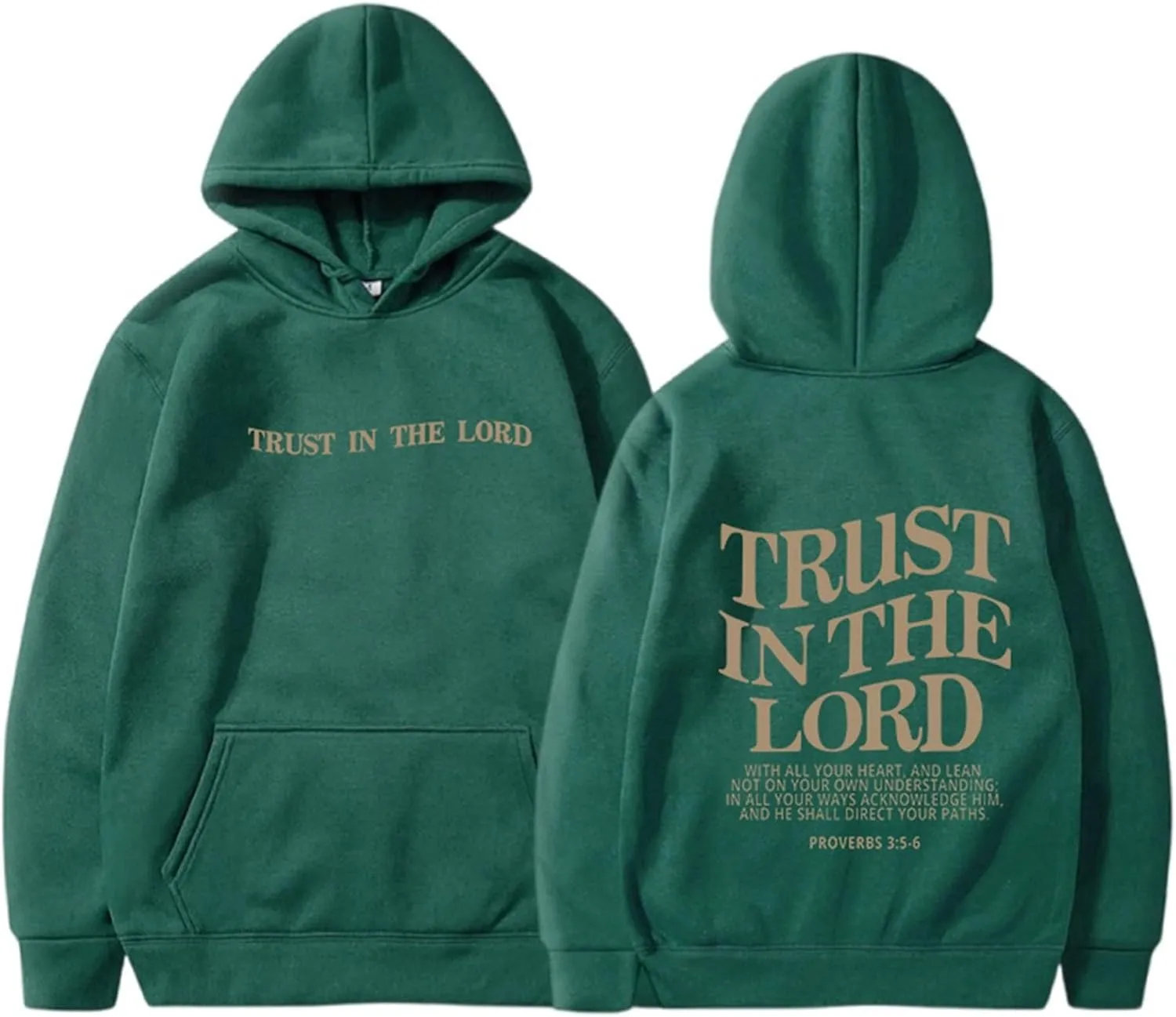 Trust in The Lord Christian Hoodies for Women Men Oversized Christian Hoodie for Teen Girl Casual Graphic Pullover Tops