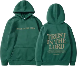 Trust in The Lord Christian Hoodies for Women Men Oversized Christian Hoodie for Teen Girl Casual Graphic Pullover Tops