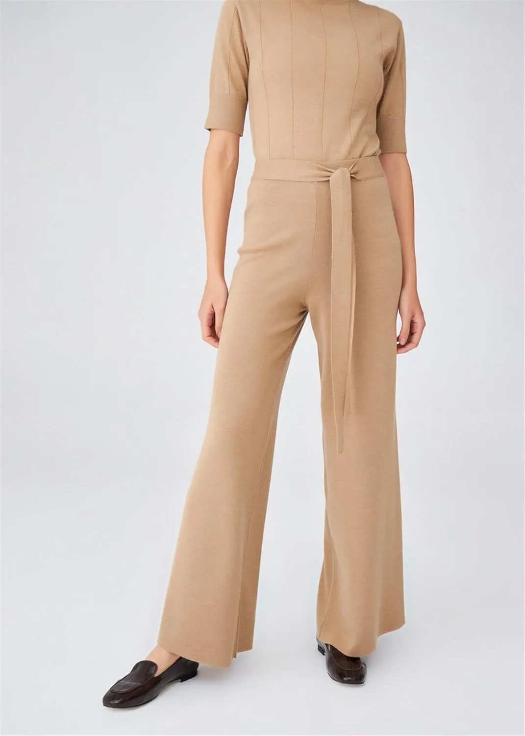 Tube Leg High Waist Women's Knitwear Trousers