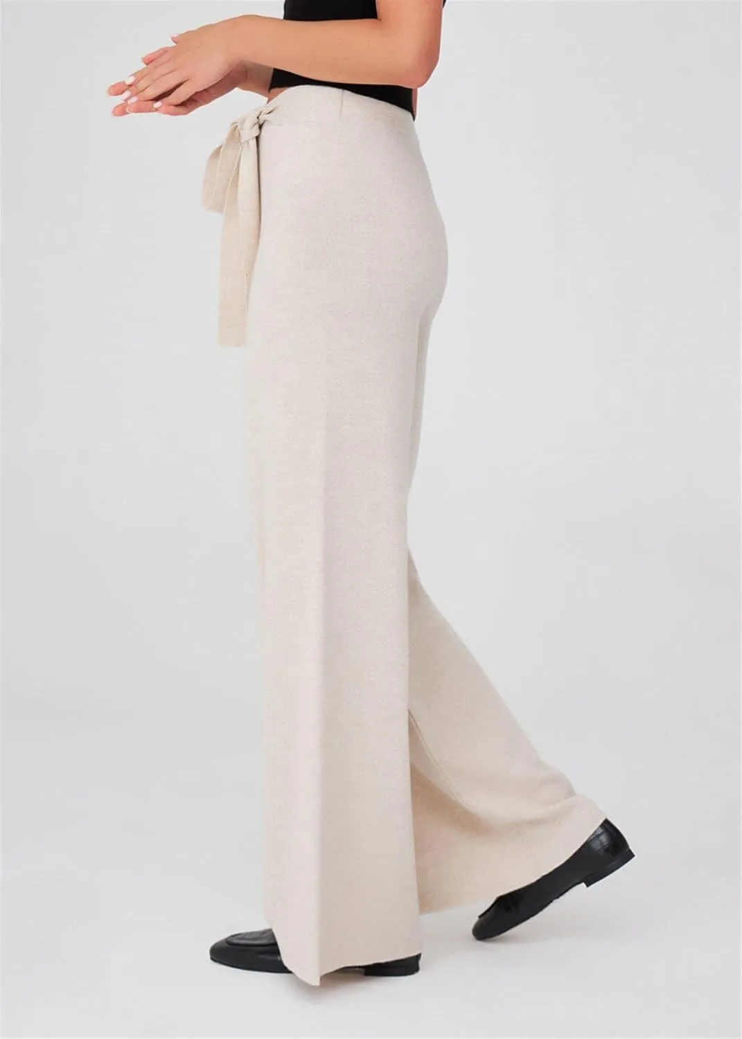 Tube Leg High Waist Women's Knitwear Trousers