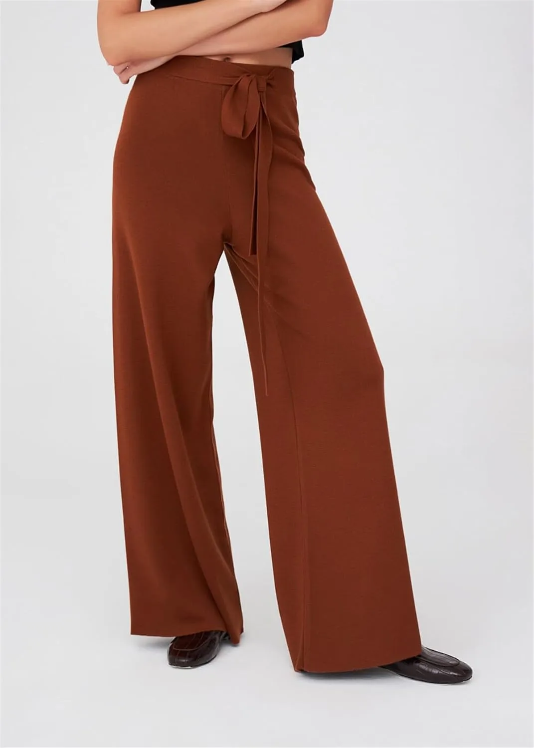 Tube Leg High Waist Women's Knitwear Trousers