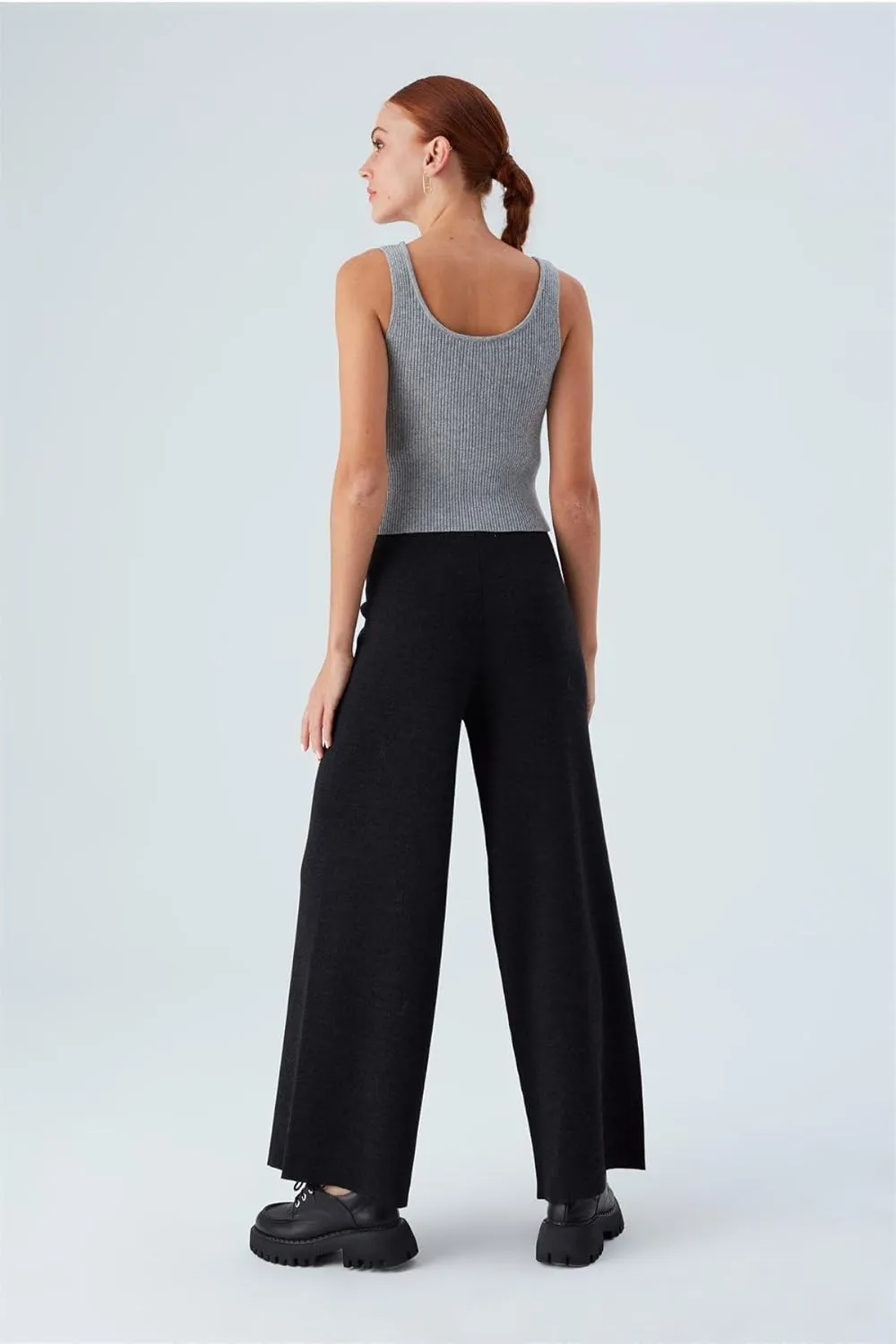 Tube Leg High Waist Women's Knitwear Trousers
