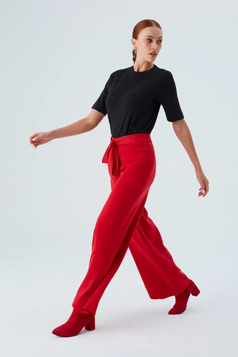 Tube Leg High Waist Women's Knitwear Trousers