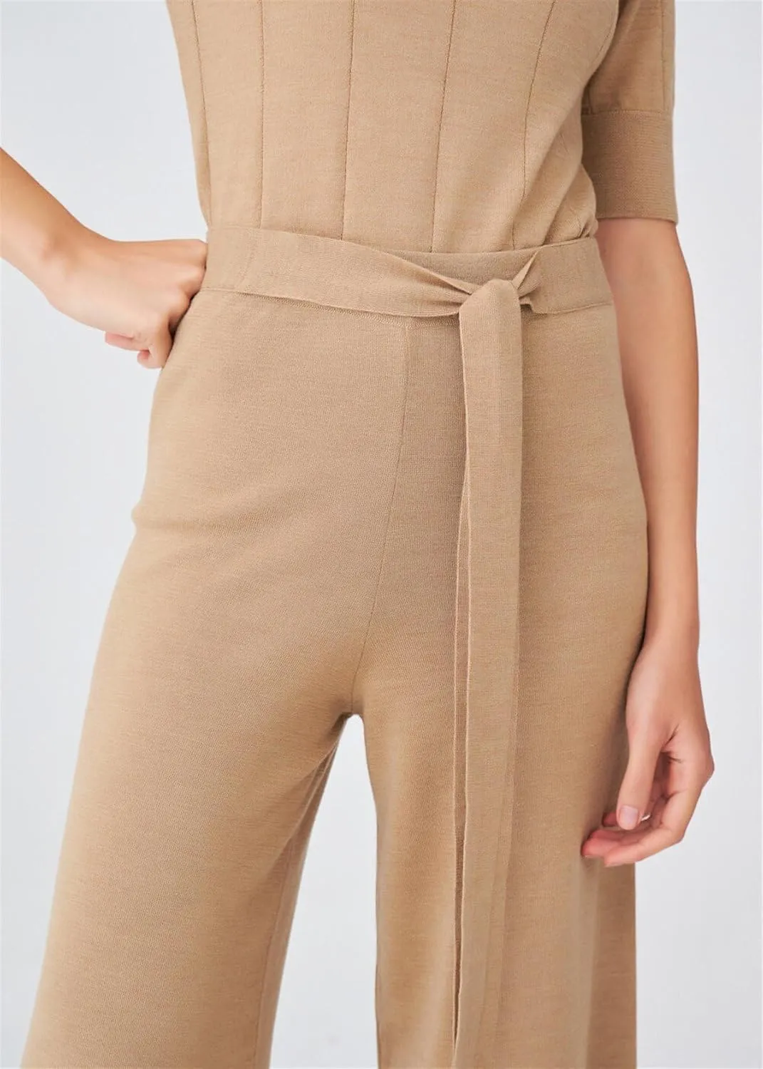 Tube Leg High Waist Women's Knitwear Trousers