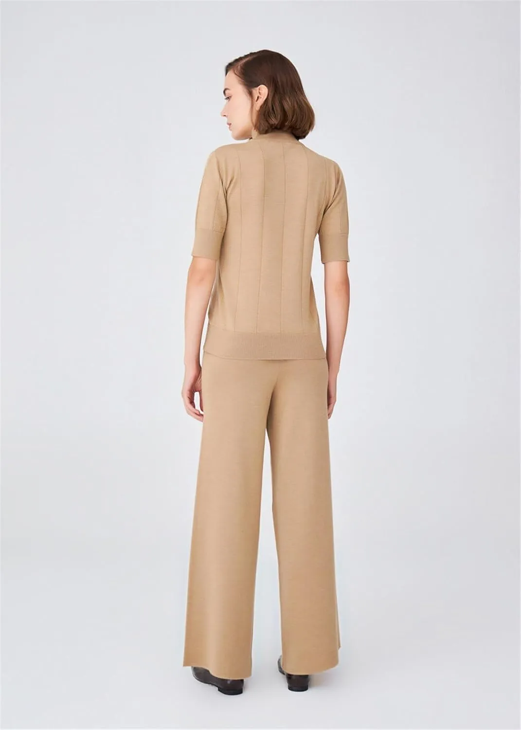 Tube Leg High Waist Women's Knitwear Trousers