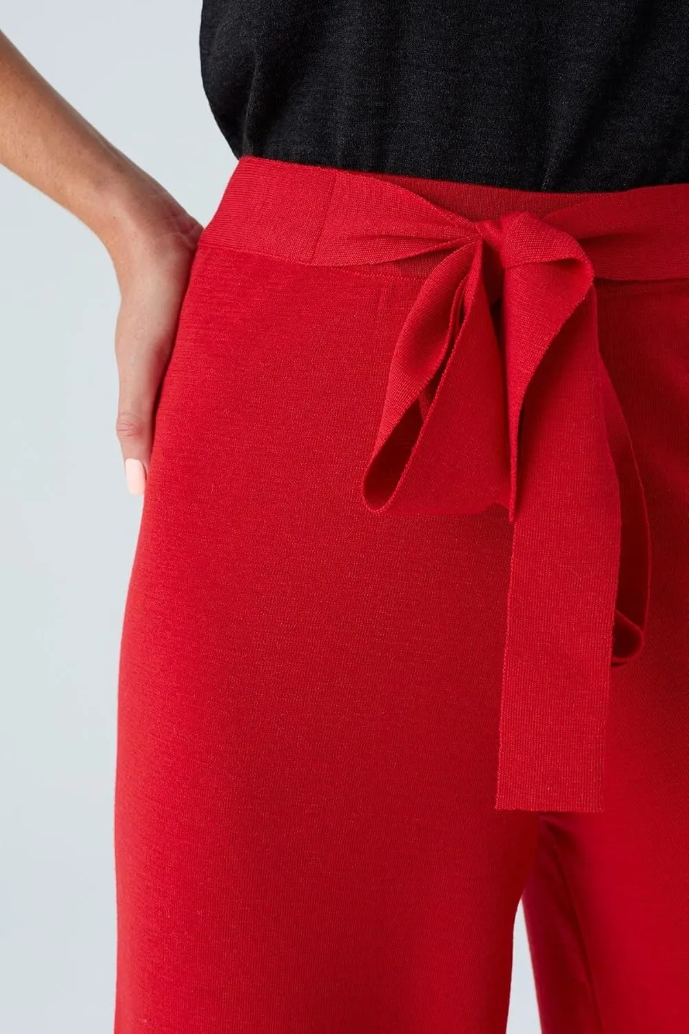 Tube Leg High Waist Women's Knitwear Trousers
