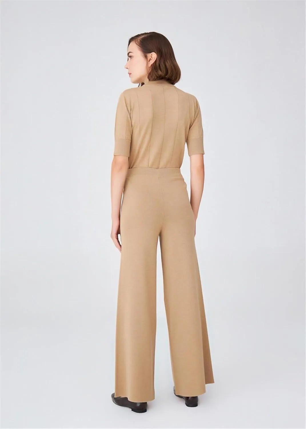 Tube Leg High Waist Women's Knitwear Trousers