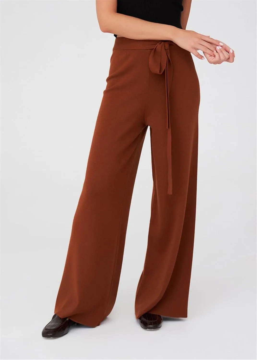 Tube Leg High Waist Women's Knitwear Trousers