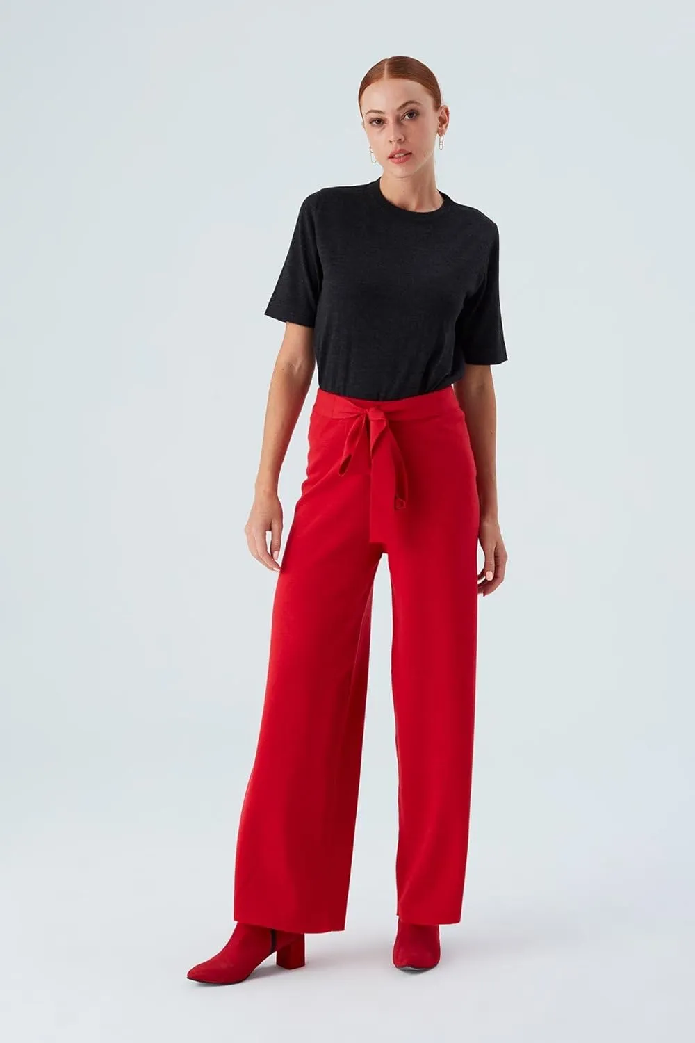 Tube Leg High Waist Women's Knitwear Trousers